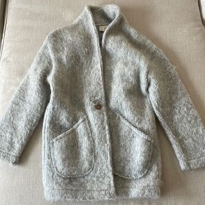 Zara Light Gray Fuzzy Kids Coat
